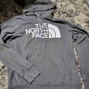 North Face grey and white dome hoodie S